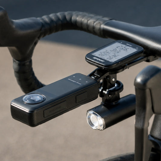 Support vélo aéro sous cintre multifonction – GPS, caméra et éclairage