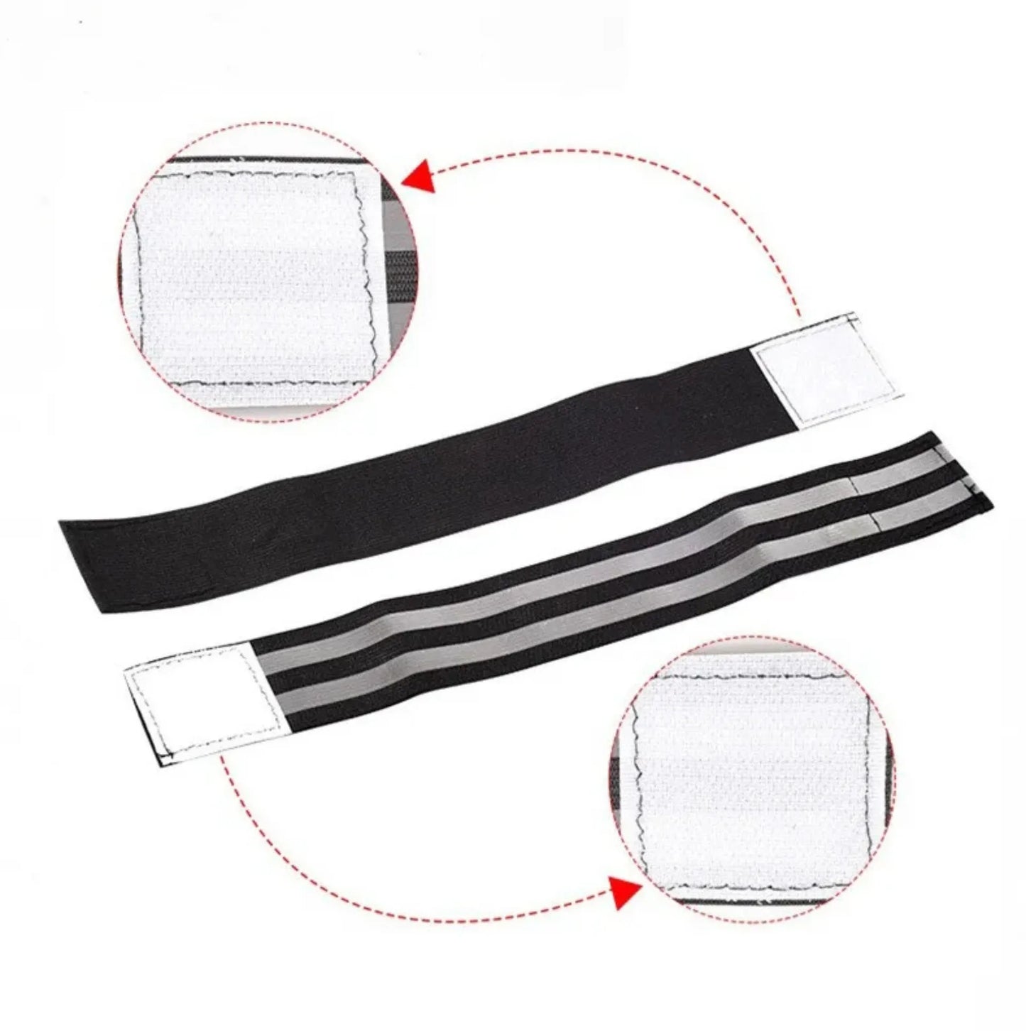 Lot de 2 bracelets réfléchissants noires - Sangles haute visibilité élastiques