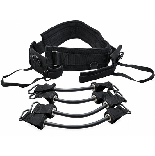 Entraîneur de résistance verticale - Ceinture et sangles de cheville - 4 tubes élastiques