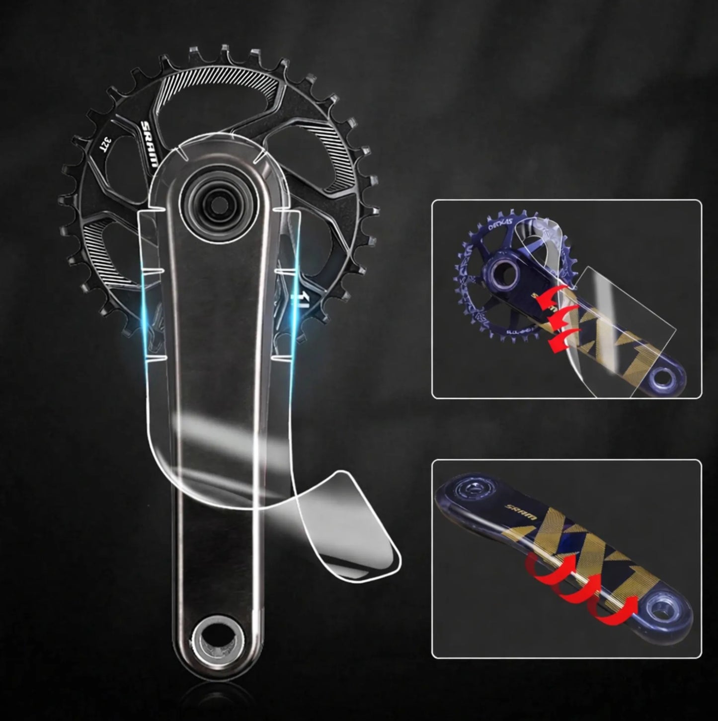 Films de protection pour manivelle VTT – Lot de 2 (transparent) – vue 3
