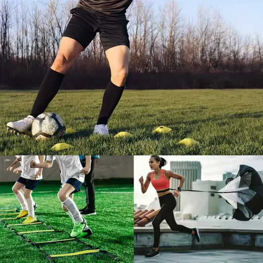 Kit d’entraînement agilité vitesse - Échelle, disques, parachute de résistance et accessoires multisports