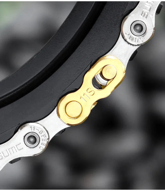 Lot de 2 attaches rapides chaîne vélo 11 vitesses – Magic Link Connector doré