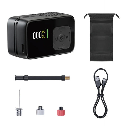 Mini pompe/compresseur électrique vélo ultra compacte-120 PSI-écran digital-USB-C–auto/stop