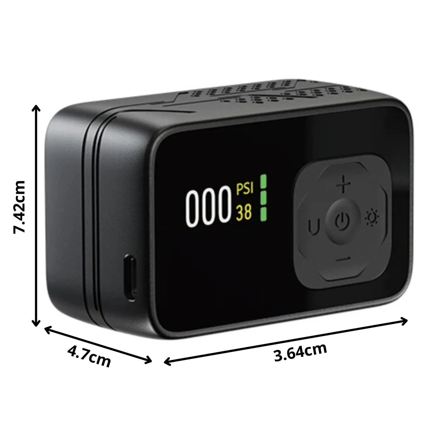 Mini pompe/compresseur électrique vélo ultra compacte-120 PSI-écran digital-USB-C–auto/stop – vue 4
