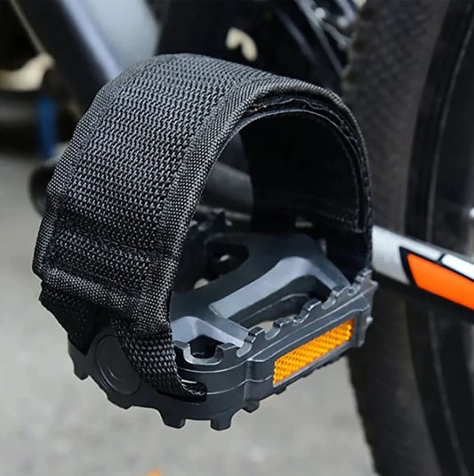 Paire de sangles de pédale vélo – Double fixation ajustable avec bande adhésive renforcée