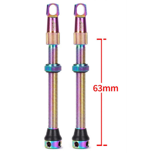 Paire de valves tubeless Presta 63 mm Multicolores