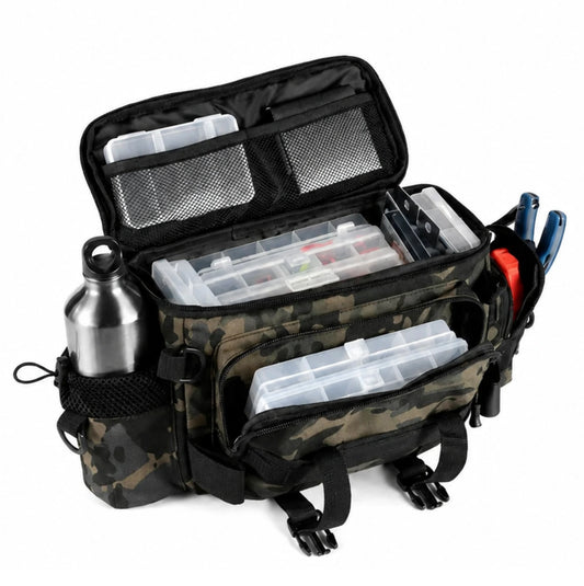 Sac de pêche multifonction grande capacité – Bandoulière/taille – Tissu Oxford imperméable