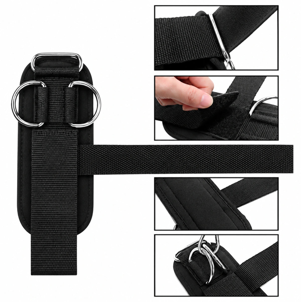 Lot de 2 sangles de musculation D-Ring – Poignets, poulies et machines à câble