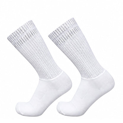 Chaussettes de cyclisme respirantes - Ventilées et antidérapantes - Blanc