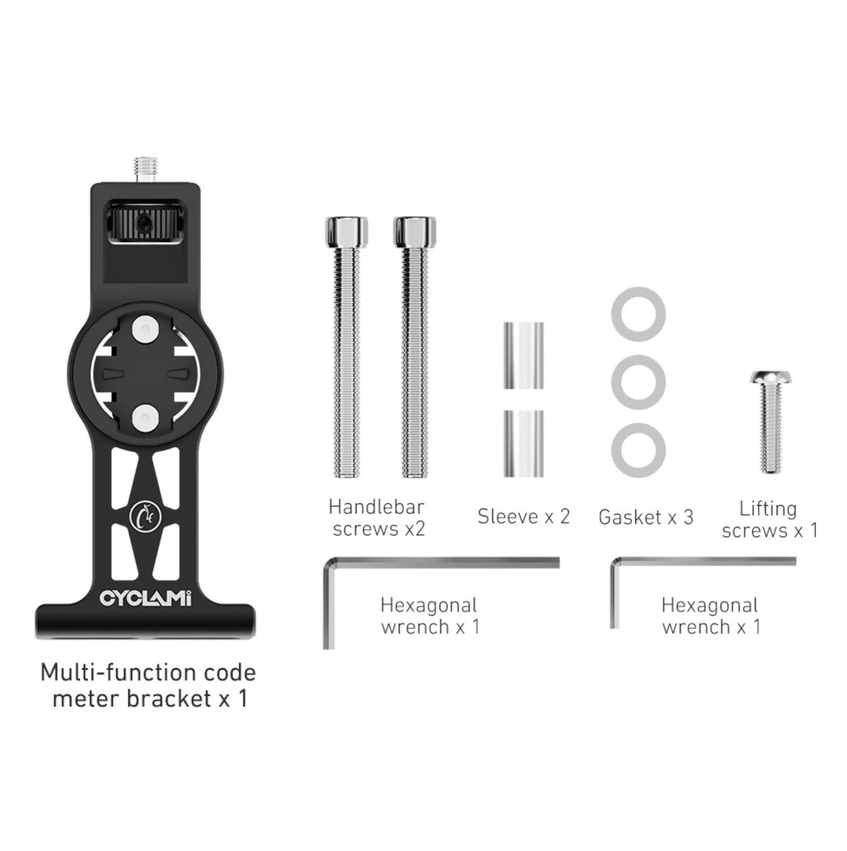 Support multifonction pour compteur vélo, caméra et éclairage