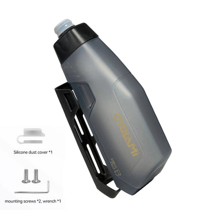Gourde aérodynamique CYCLAMI 650 ml + porte-bidon - PP5 - 125 g