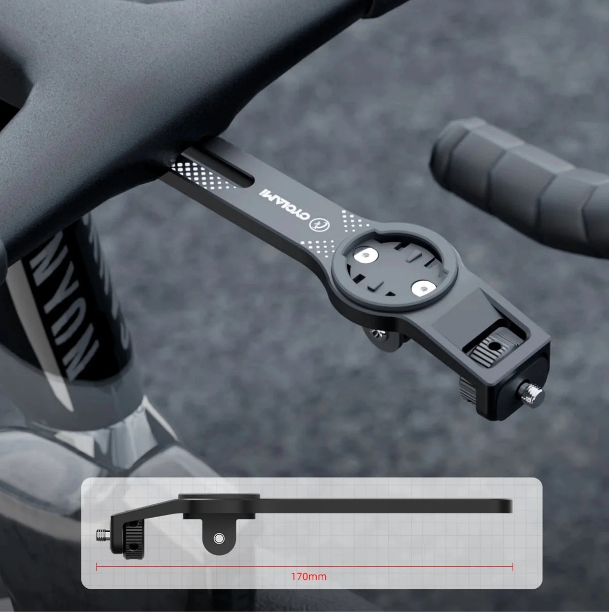 Support vélo aéro sous cintre multifonction – GPS, caméra et éclairage