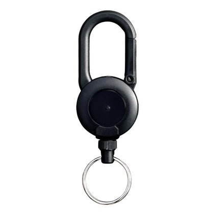 Mousqueton rétractable robuste – Porte-clés à câble acier 60 cm