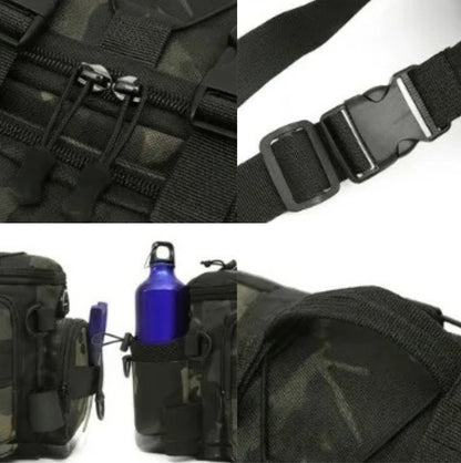 Sac de pêche multifonction grande capacité – Bandoulière/taille – Tissu Oxford imperméable