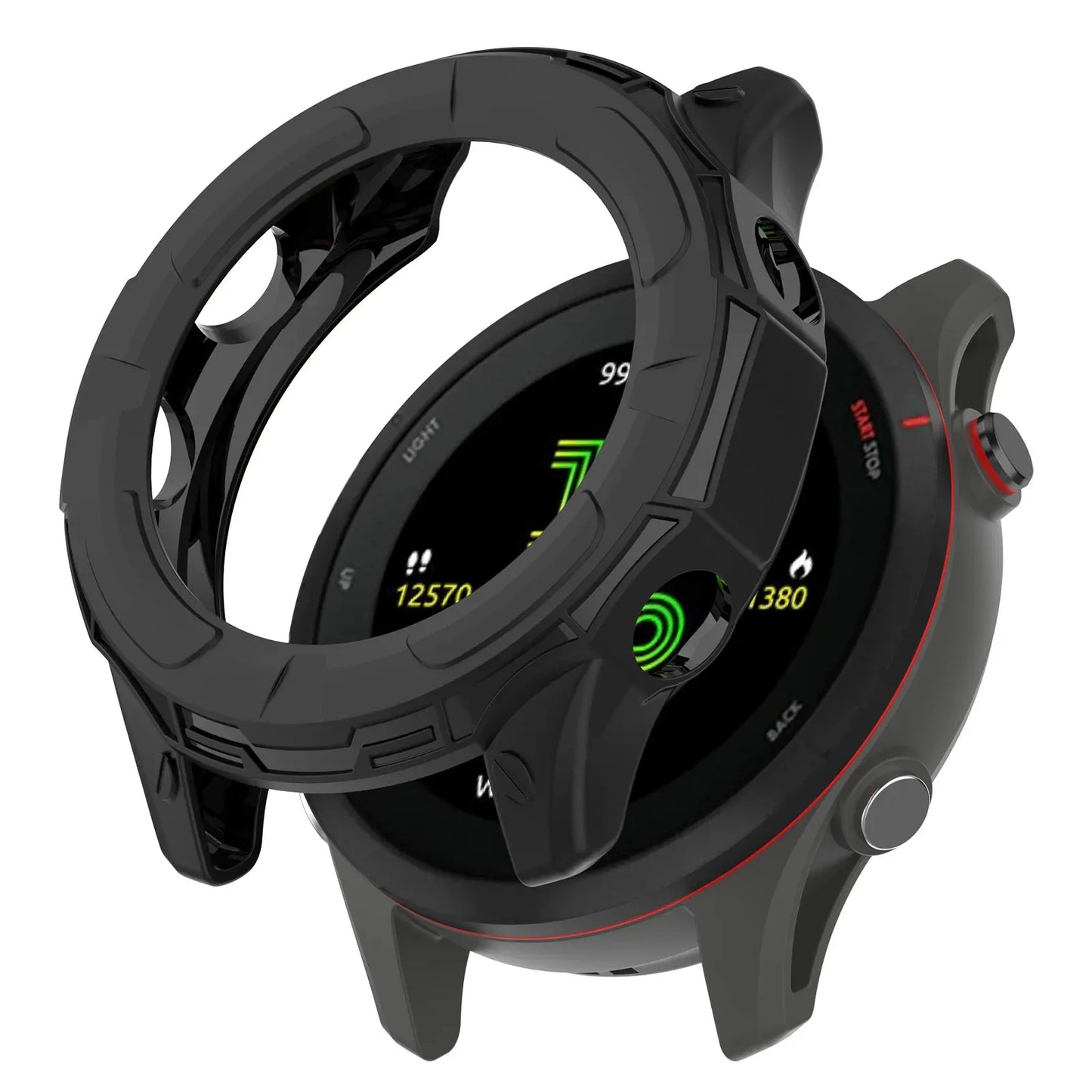 Coque de protection TPU pour Garmin Forerunner 965 – Noir (TPU souple)