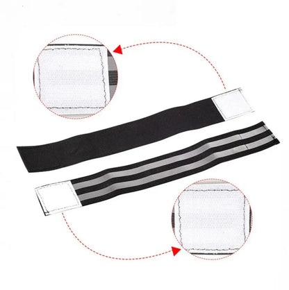 Lot de 2 bracelets réfléchissants noires - Sangles haute visibilité élastiques