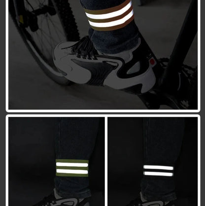 Lot de 2 bracelets réfléchissants noires - Sangles haute visibilité élastiques
