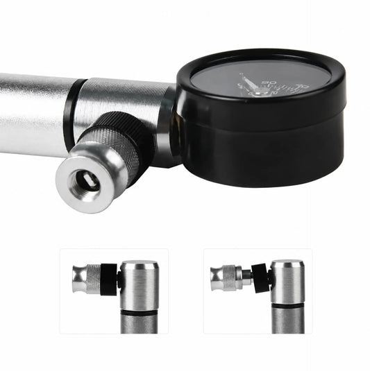 Mini pompe à main vélo 160 PSI avec manomètre - Aluminium - Compatible Presta et Schrader