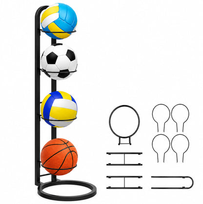 Support de rangement vertical pour ballons - 4 niveaux - Structure métallique
