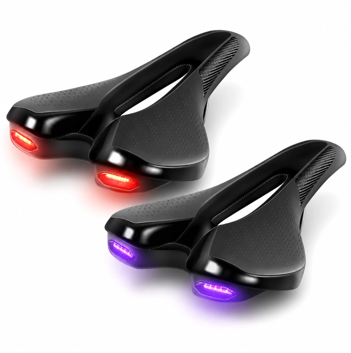 Selle vélo avec feu arrière LED intégré - Rechargeable USB-C - 6 modes d'éclairage