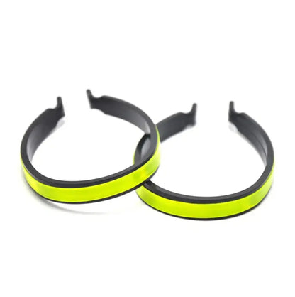 Lot de 2 bandes réfléchissantes pour chevilles - Maintien pantalon vélo - Jaune fluorescent