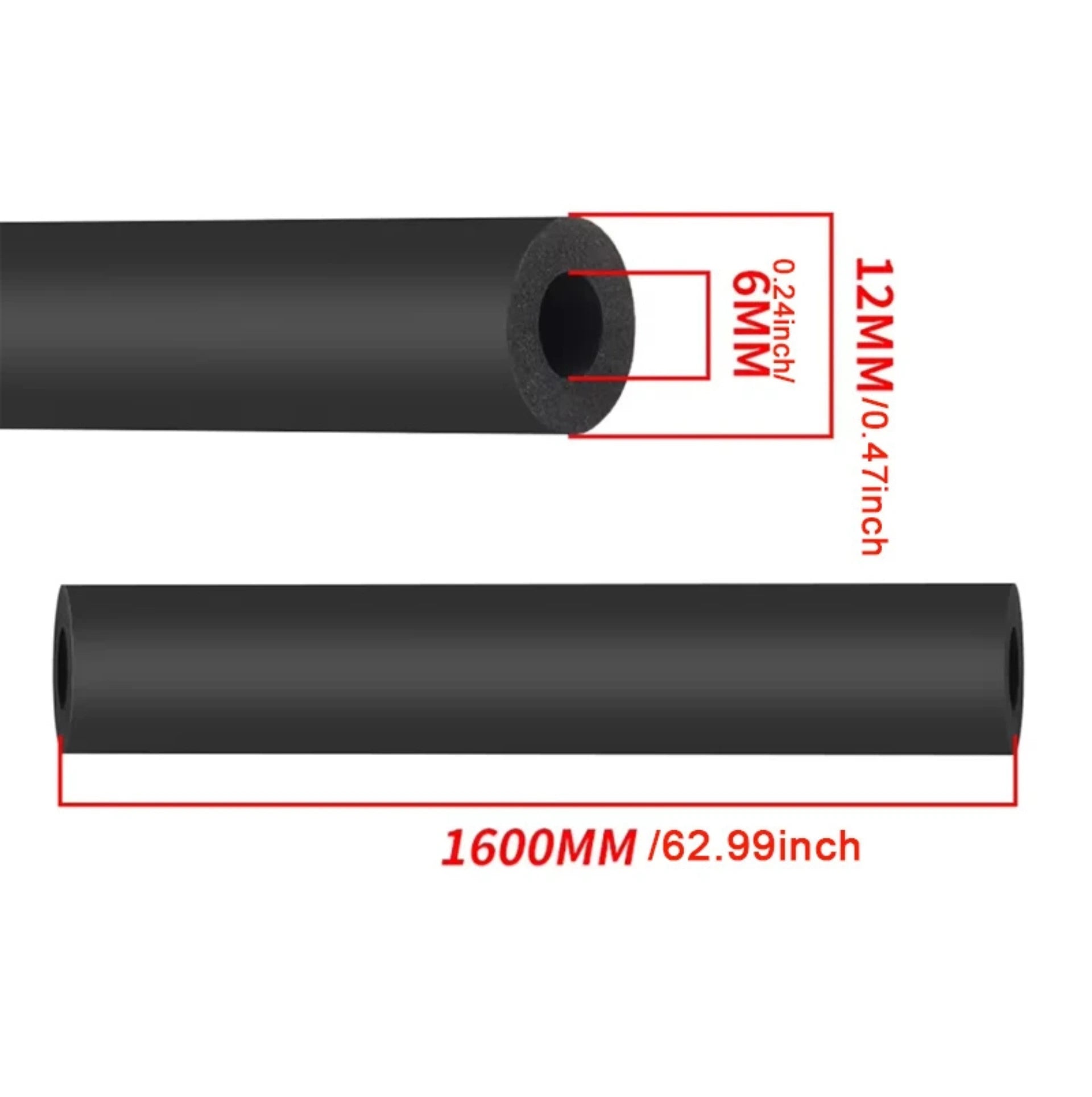 Gaine mousse anti-bruit pour câbles internes vélo - 6 mm × 1,6 m