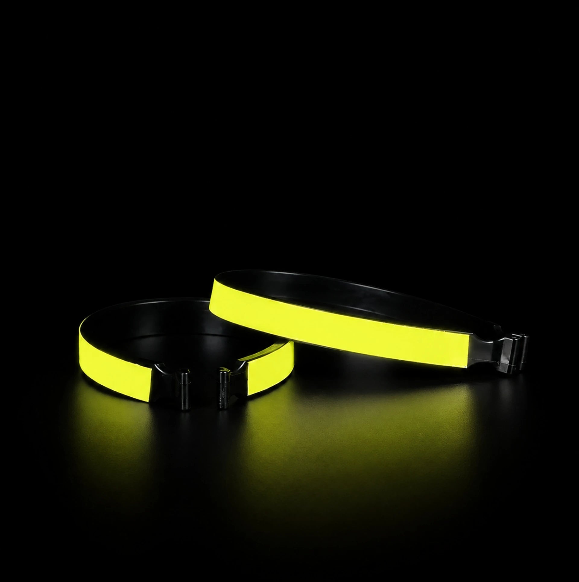 Lot de 2 bandes réfléchissantes pour chevilles - Maintien pantalon vélo - Jaune fluorescent