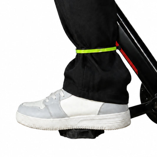 Lot de 2 bandes réfléchissantes pour chevilles - Maintien pantalon vélo - Jaune fluorescent