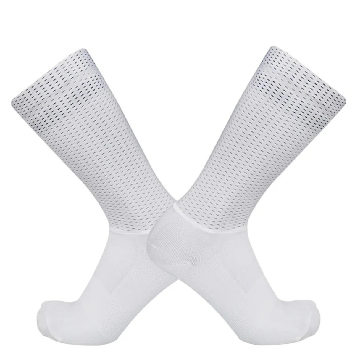 Chaussettes de cyclisme respirantes - Ventilées et antidérapantes - Blanc