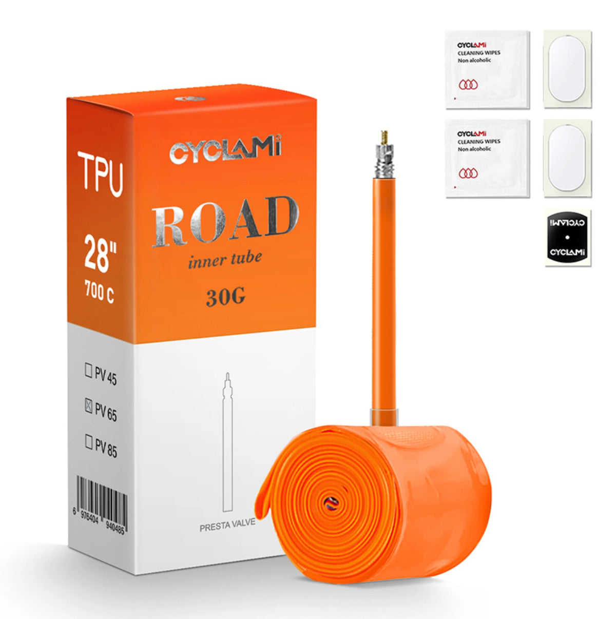 Chambre à air vélo de route TPU - 700C 18-32C - 30 g ultralégère
