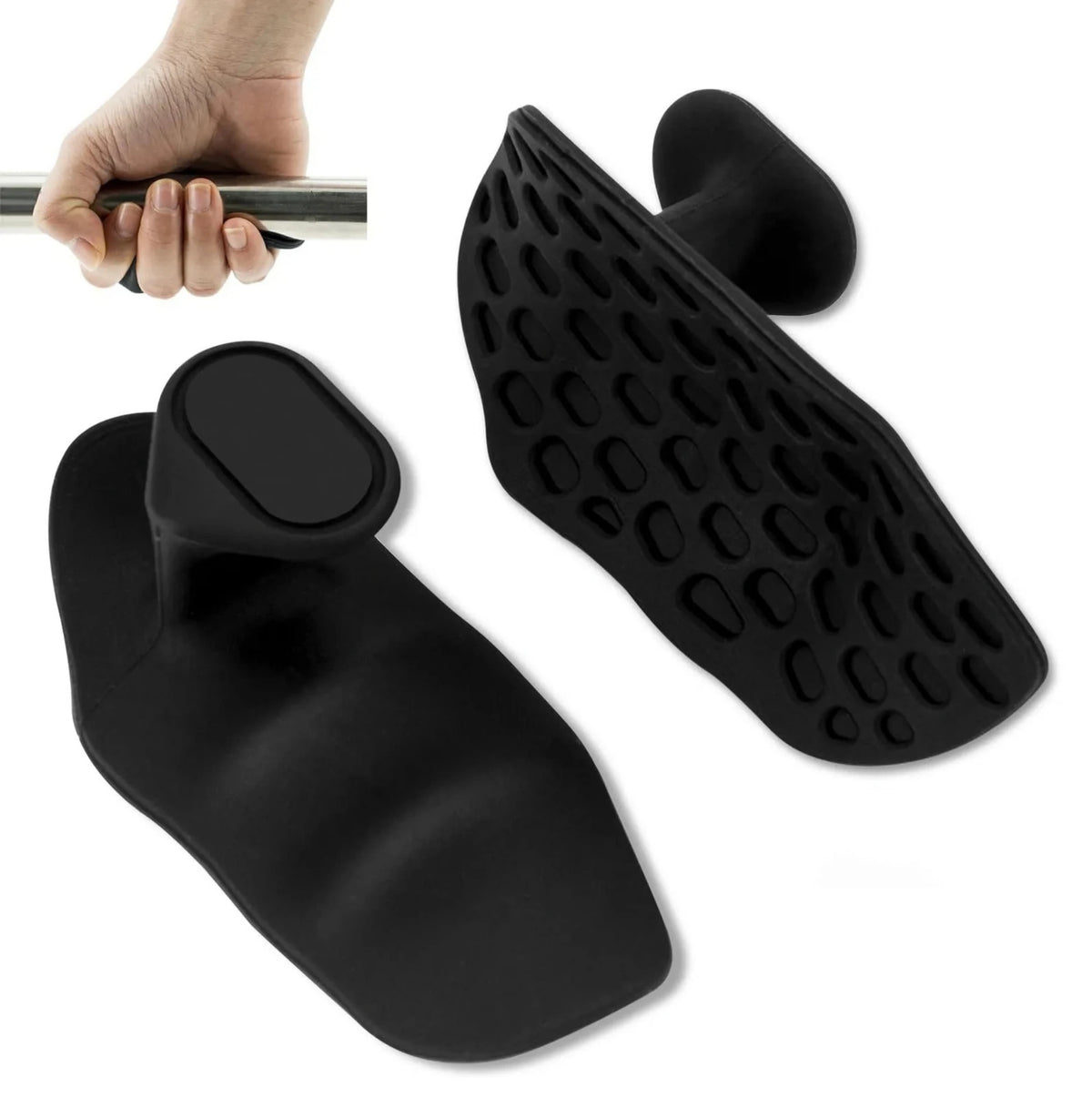 Lot de 2 poignées antidérapantes de musculation - Protection des paumes en caoutchouc