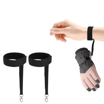 Lot de 2 sangles anti-perte pour gants de ski et snowboard - Dragonnes élastiques réglables