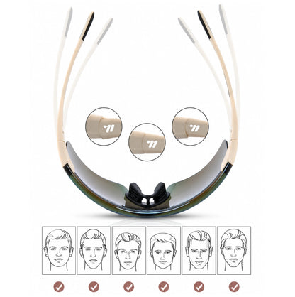 Lunettes de cyclisme WEST BIKING HD Coated – UV400 – Écran panoramique White Ice Blue