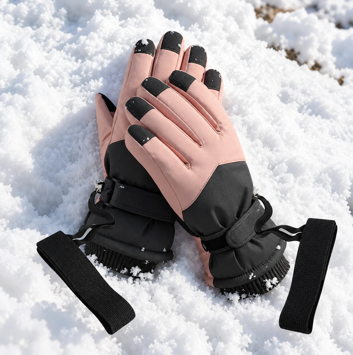 Lot de 2 sangles anti-perte pour gants de ski et snowboard - Dragonnes élastiques réglables