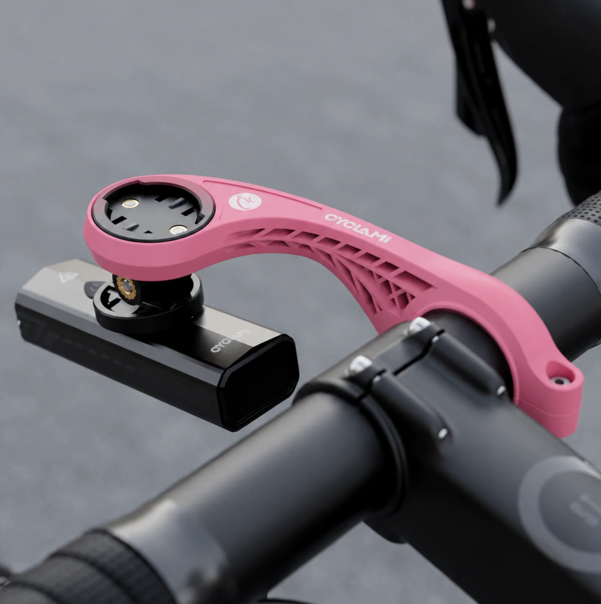 Support déporté XL CYCLAMI S2 Rose - Garmin Edge 1030/1040/1050 + fixation GoPro