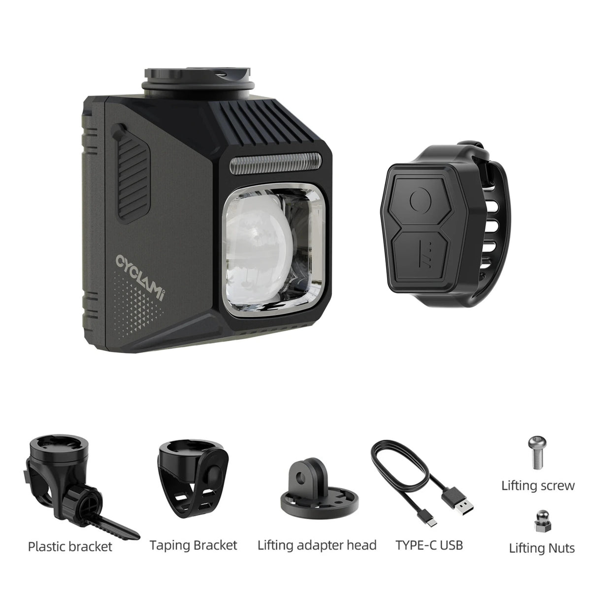 Éclairage avant vélo 1200 lumens avec ligne de coupure - 6 modes d'éclairage - Types-C