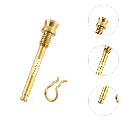 Vis étrier de frein à disque – Titane M4×26 mm – Doré – 2 pièces + clips – Route &amp; VTT