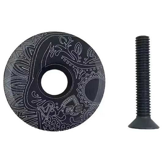 Bouchon de potence en alliage d'aluminium ultra-léger - Noir à motifs