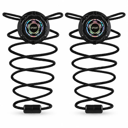 Lot de 2 paires de lacets automatiques sans nœud – Corde épaisse et boucle pivotante