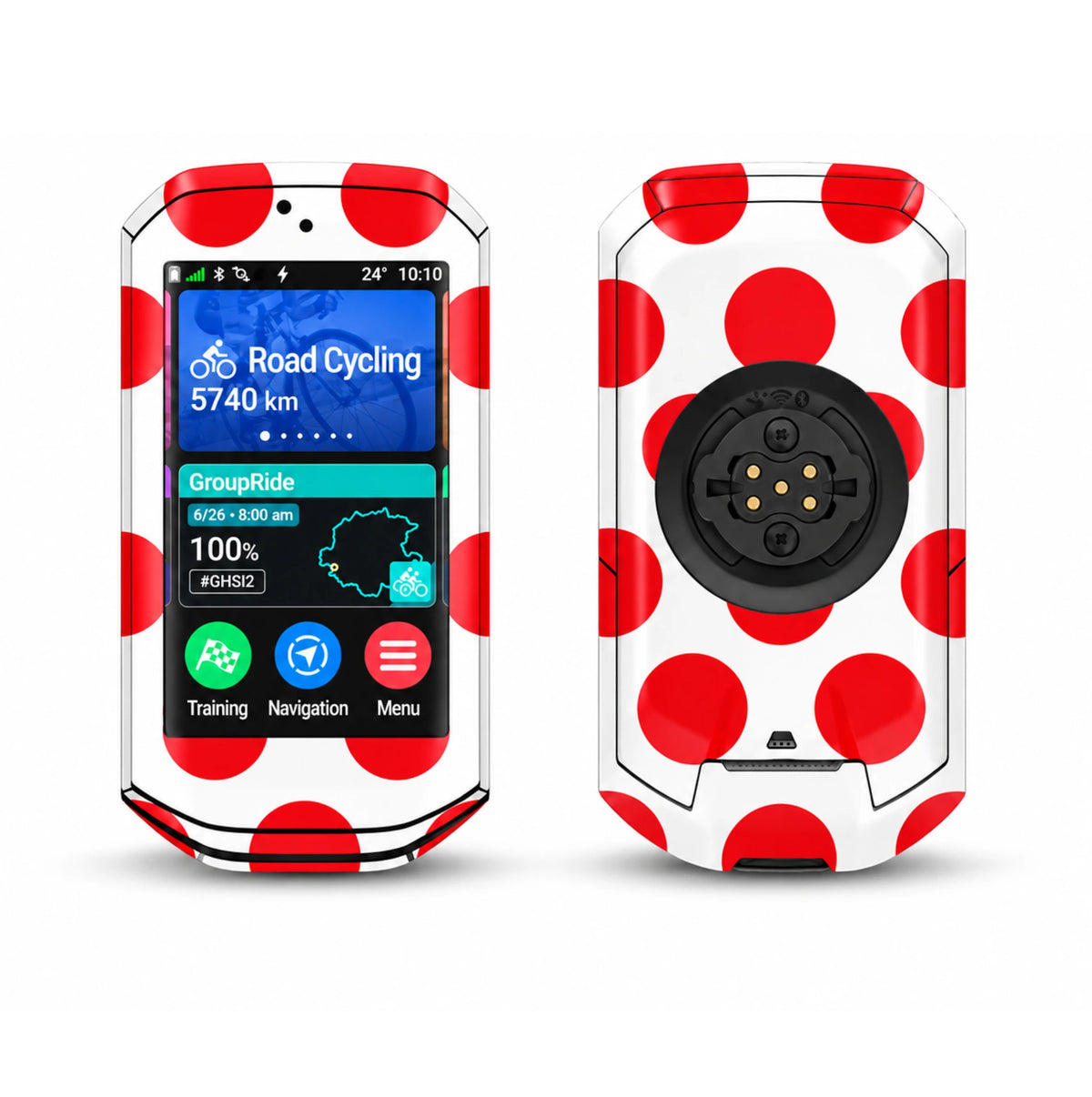 Covering de protection rouge et blanc pour Garmin Edge 1050 - PVC imperméable et anti-rayures