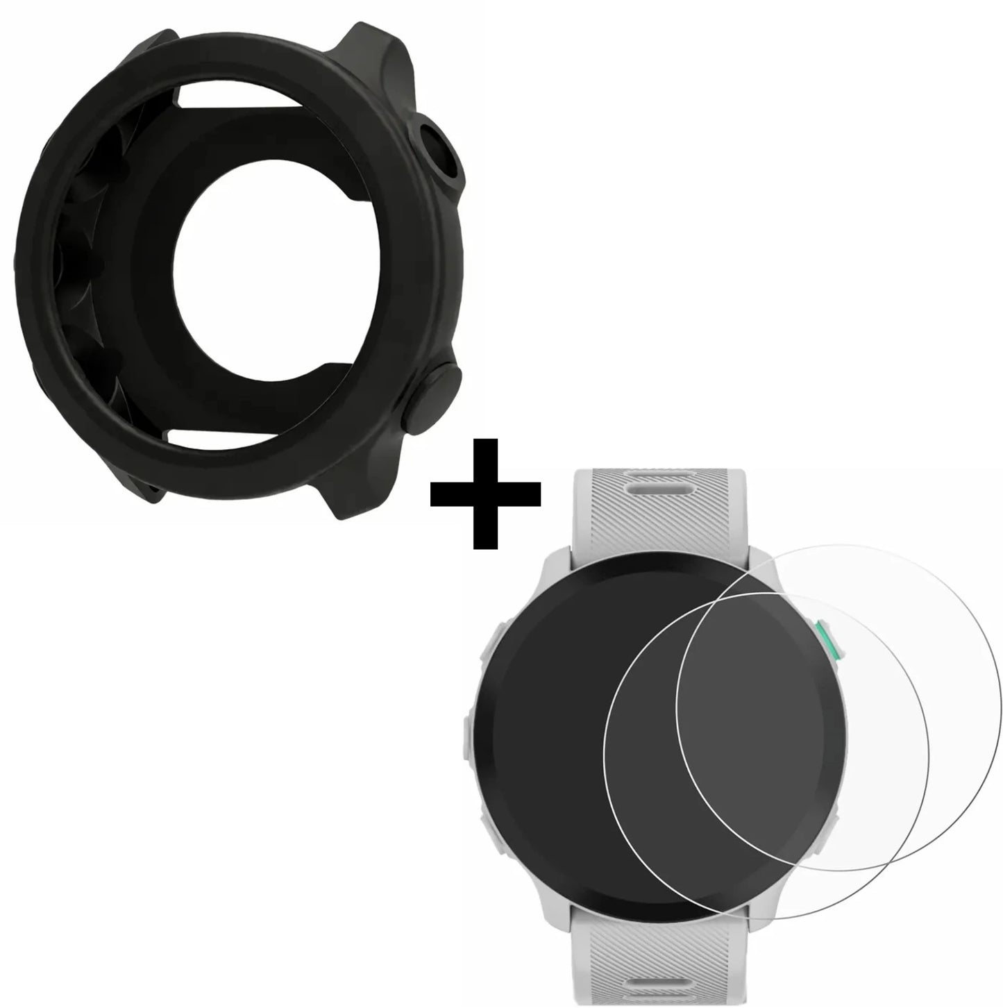 Pack protection Garmin Forerunner 55 - Coque en silicone + 2 films hydrogel