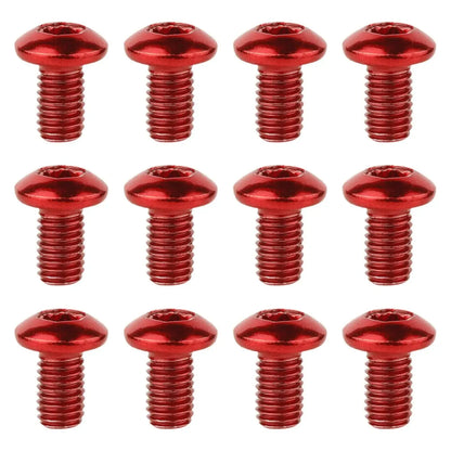 Vis Torx T25 pour disque de frein – Acier inox – M5×9 mm – Rouge – 12 pièces