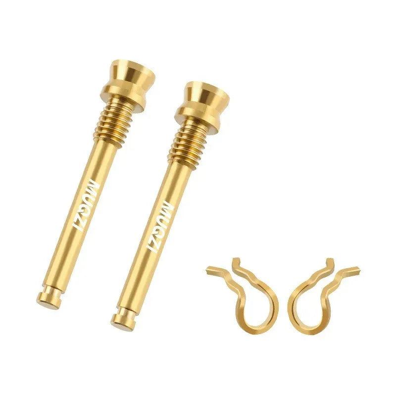 Vis étrier de frein à disque – Titane M4×26 mm – Doré – 2 pièces + clips – Route &amp; VTT