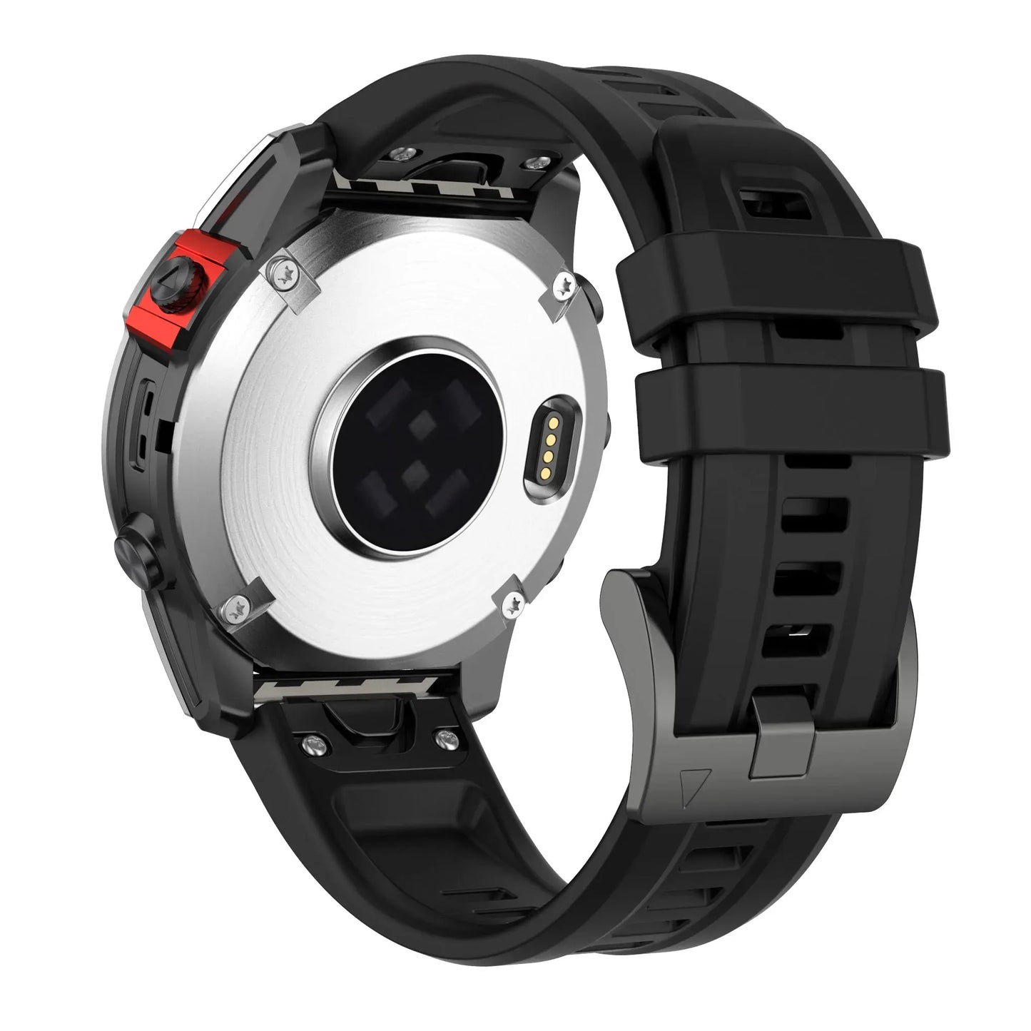 Bracelet de montre en silicone - 20mm / 22mm / 26mm - Compatible Garmin et COROS - Noir – vue 2