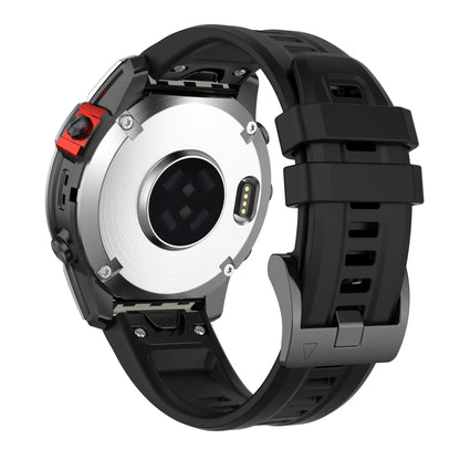 Bracelet de montre en silicone - 20mm / 22mm / 26mm - Compatible Garmin et COROS - Noir – vue 2