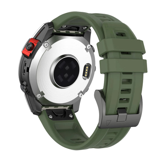 Bracelet de montre en silicone - 20mm / 22mm / 26mm - Compatible Garmin et COROS - Kaki