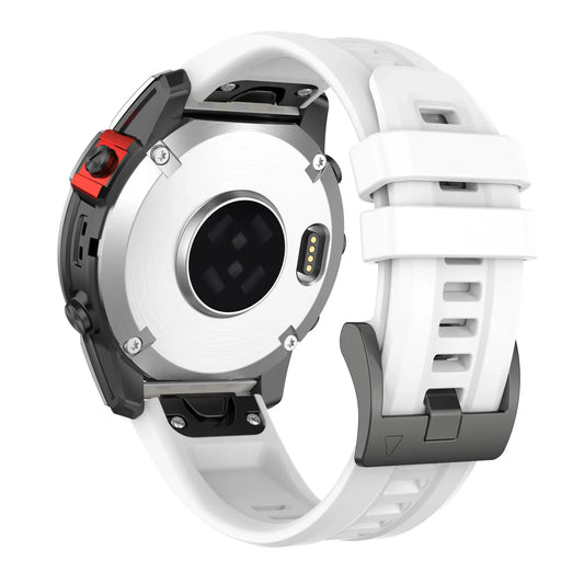 Bracelet de montre en silicone - 20mm / 22mm / 26mm - Compatible Garmin et COROS - Blanc