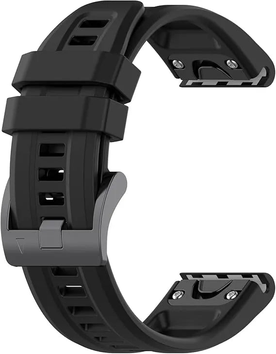 Bracelet de montre en silicone - 20mm / 22mm / 26mm - Compatible Garmin et COROS - Noir – vue 3