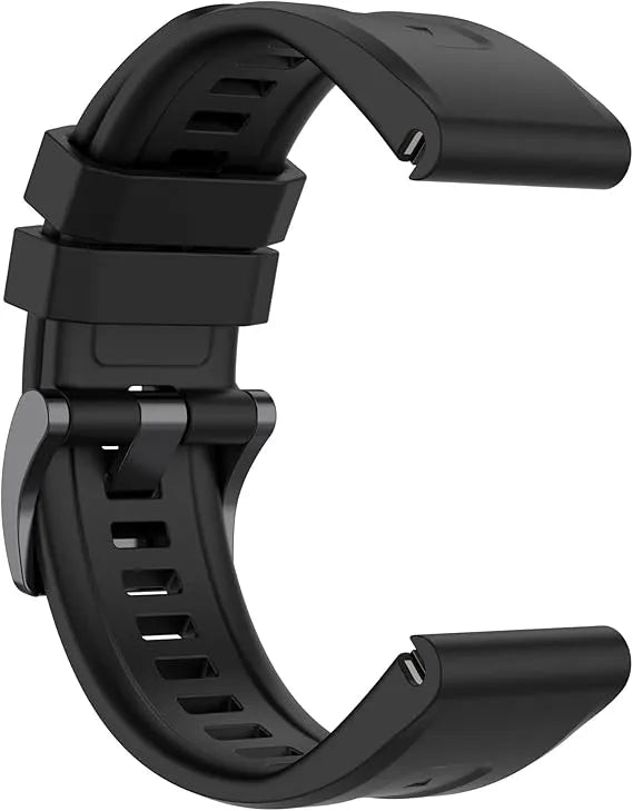 Bracelet de montre en silicone - 20mm / 22mm / 26mm - Compatible Garmin et COROS - Noir – vue 4