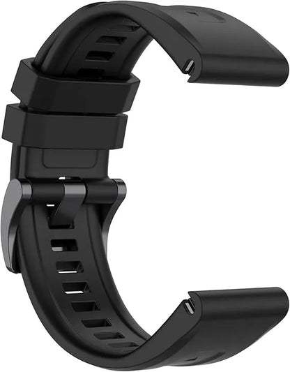 Bracelet de montre en silicone - 20mm / 22mm / 26mm - Compatible Garmin et COROS - Noir – vue 4